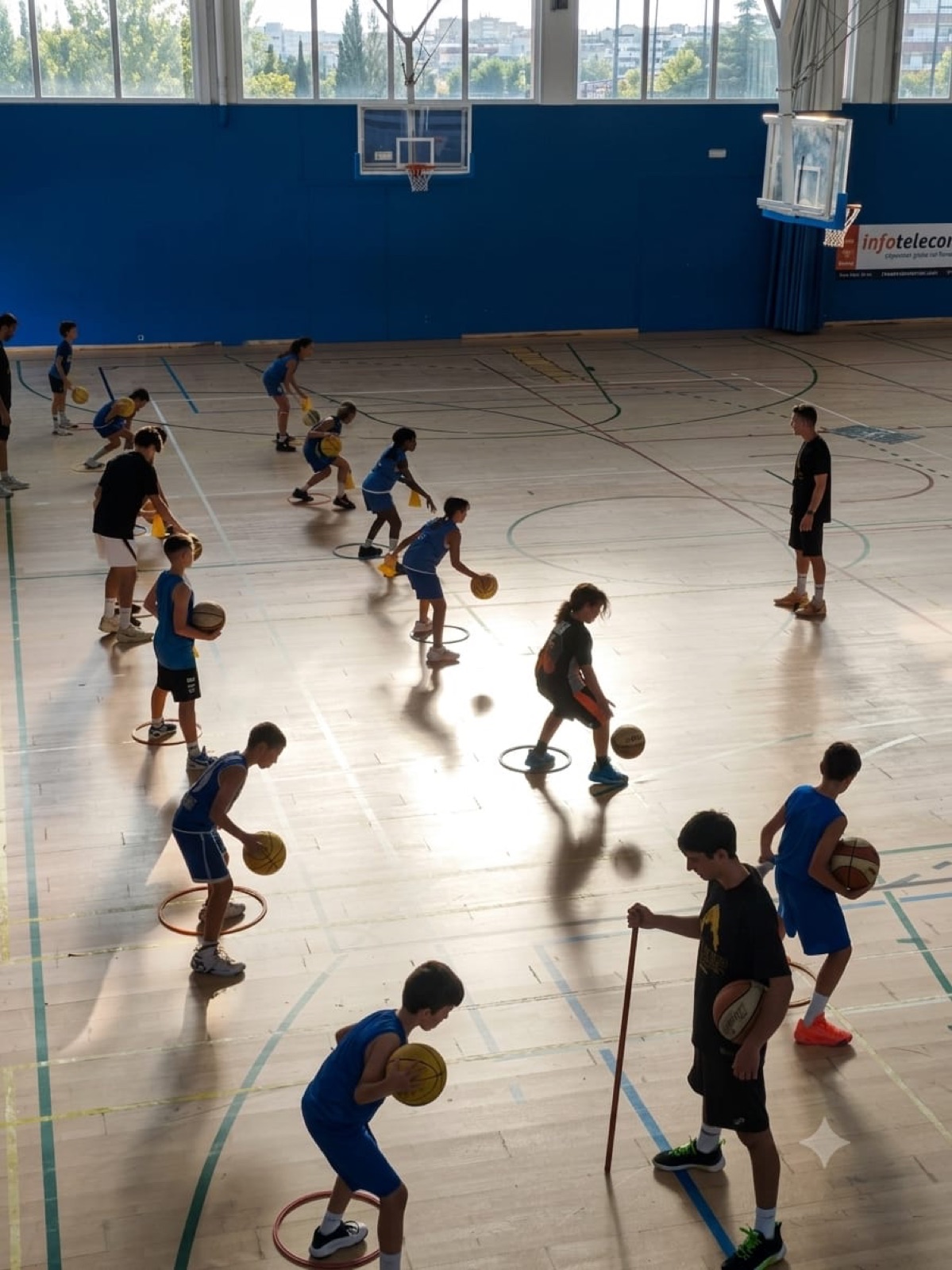 Sesión de entrenamiento de baloncesto Dukanor en Menorca